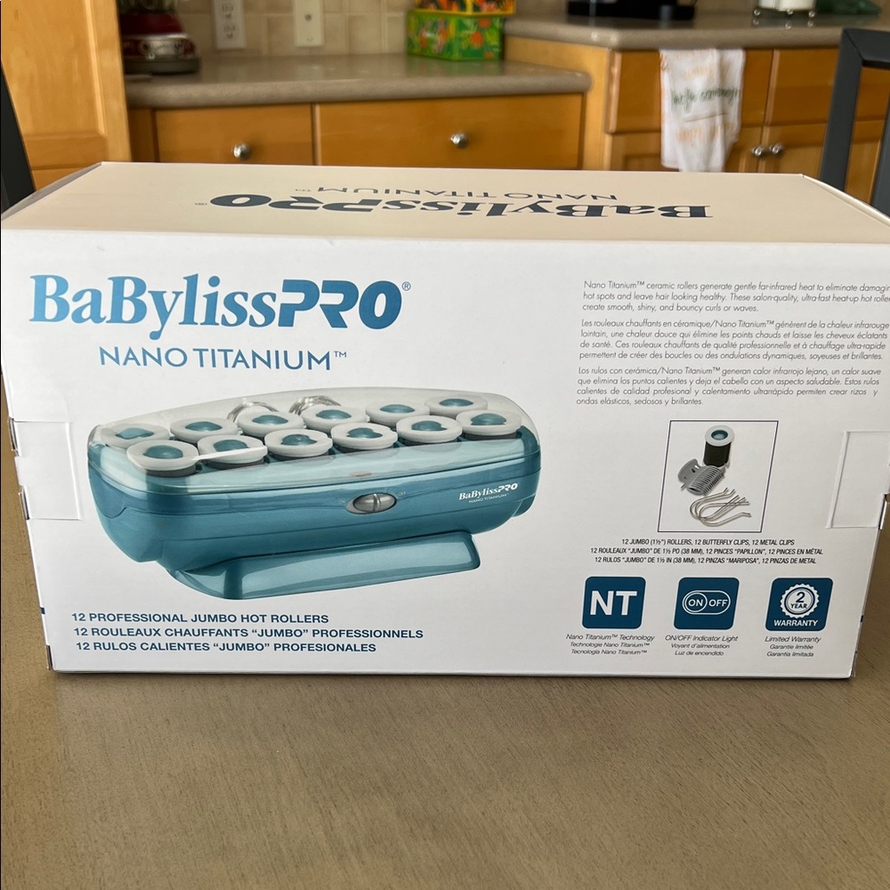 BaBylissPRO Nano Titanium Hot Rollers - Teal & Ivory - Picture 4 of 11